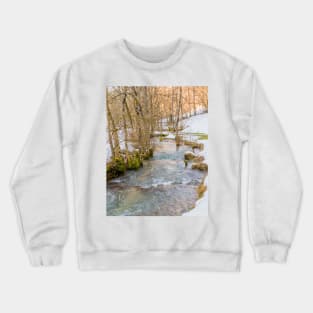 Calc-sinter or Travertine terraces, Gutenberg, South Germany Crewneck Sweatshirt